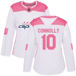 Authentic Women's Brett Connolly White/Pink Jersey - #10 Hockey Washington Capitals Fashion