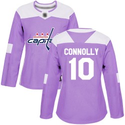 Authentic Women's Brett Connolly Purple Jersey - #10 Hockey Washington Capitals Fights Cancer Practice