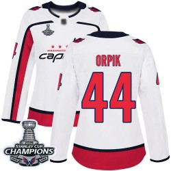 Authentic Women's Brooks Orpik White Away Jersey - #44 Hockey Washington Capitals 2018 Stanley Cup Final Champions