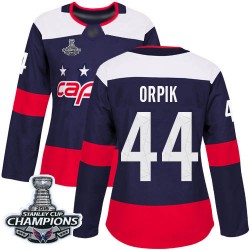 Authentic Women's Brooks Orpik Navy Blue Jersey - #44 Hockey Washington Capitals 2018 Stanley Cup Final Champions 2018 Stadium S