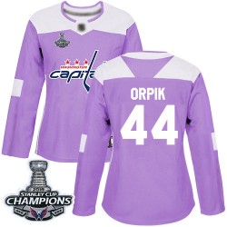 Authentic Women's Brooks Orpik Purple Jersey - #44 Hockey Washington Capitals 2018 Stanley Cup Final Champions Fights Cancer Pra