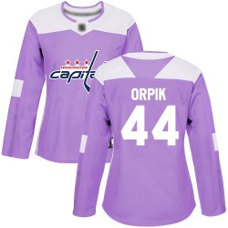 Authentic Women's Brooks Orpik Purple Jersey - #44 Hockey Washington Capitals Fights Cancer Practice