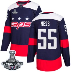 Authentic Men's Aaron Ness Navy Blue Jersey - #55 Hockey Washington Capitals 2018 Stanley Cup Final Champions 2018 Stadium Serie