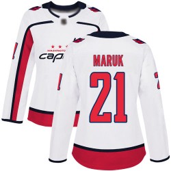 Authentic Women's Dennis Maruk White Away Jersey - #21 Hockey Washington Capitals