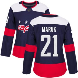 Authentic Women's Dennis Maruk Navy Blue Jersey - #21 Hockey Washington Capitals 2018 Stadium Series