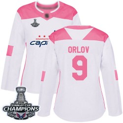 Authentic Women's Dmitry Orlov White/Pink Jersey - #9 Hockey Washington Capitals 2018 Stanley Cup Final Champions Fashion