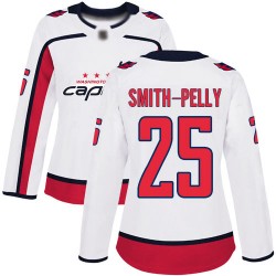 Authentic Women's Devante Smith-Pelly White Away Jersey - #25 Hockey Washington Capitals