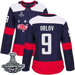 Authentic Women's Dmitry Orlov Navy Blue Jersey - #9 Hockey Washington Capitals 2018 Stanley Cup Final Champions 2018 Stadium Se