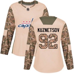 Authentic Women's Evgeny Kuznetsov Camo Jersey - #92 Hockey Washington Capitals Veterans Day Practice