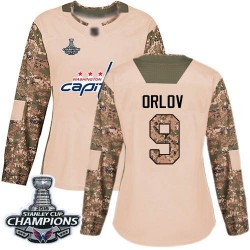 Authentic Women's Dmitry Orlov Camo Jersey - #9 Hockey Washington Capitals 2018 Stanley Cup Final Champions Veterans Day Practic