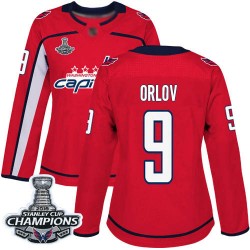 Authentic Women's Dmitry Orlov Red Home Jersey - #9 Hockey Washington Capitals 2018 Stanley Cup Final Champions