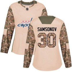 Authentic Women's Ilya Samsonov Camo Jersey - #30 Hockey Washington Capitals Veterans Day Practice