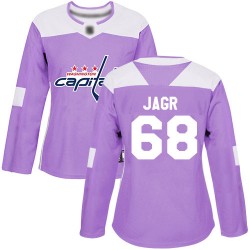Authentic Women's Jaromir Jagr Purple Jersey - #68 Hockey Washington Capitals Fights Cancer Practice