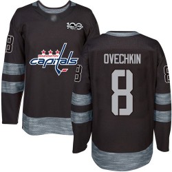 Authentic Men's Alex Ovechkin Black Jersey - #8 Hockey Washington Capitals 1917-2017 100th Anniversary