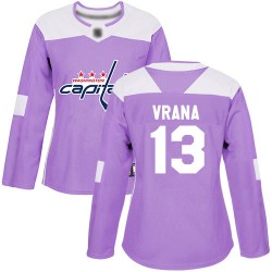 Authentic Women's Jakub Vrana Purple Jersey - #13 Hockey Washington Capitals Fights Cancer Practice