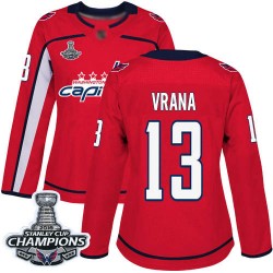 Authentic Women's Jakub Vrana Red Home Jersey - #13 Hockey Washington Capitals 2018 Stanley Cup Final Champions