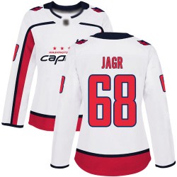 Authentic Women's Jaromir Jagr White Away Jersey - #68 Hockey Washington Capitals