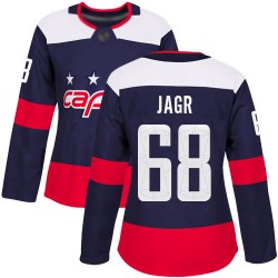 Authentic Women's Jaromir Jagr Navy Blue Jersey - #68 Hockey Washington Capitals 2018 Stadium Series