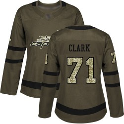 Authentic Women's Kody Clark Green Jersey - #71 Hockey Washington Capitals Salute to Service
