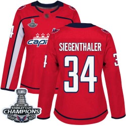 Authentic Women's Jonas Siegenthaler Red Home Jersey - #34 Hockey Washington Capitals 2018 Stanley Cup Final Champions