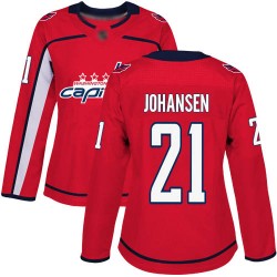 Authentic Women's Lucas Johansen Red Home Jersey - #21 Hockey Washington Capitals