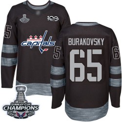 Authentic Men's Andre Burakovsky Black Jersey - #65 Hockey Washington Capitals 2018 Stanley Cup Final Champions 1917-2017 100th 