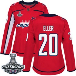 Authentic Women's Lars Eller Red Home Jersey - #20 Hockey Washington Capitals 2018 Stanley Cup Final Champions