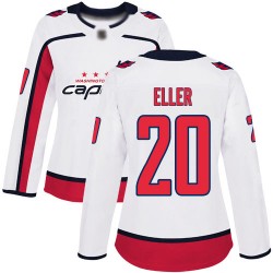 Authentic Women's Lars Eller White Away Jersey - #20 Hockey Washington Capitals