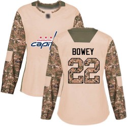 Authentic Women's Madison Bowey Camo Jersey - #22 Hockey Washington Capitals Veterans Day Practice