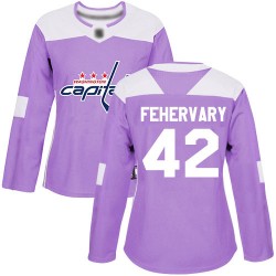 Authentic Women's Martin Fehervary Purple Jersey - #42 Hockey Washington Capitals Fights Cancer Practice